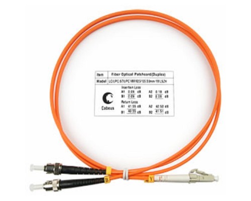 [Cabeus Патч-корды волоконно-оптические, пигтейлы] Cabeus FOP-62-LC-ST-1m Шнур оптический duplex LC-ST 62,5/125 mm 1м LSZH
