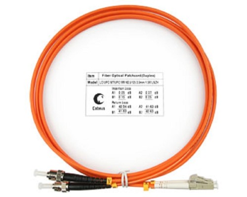 [Cabeus Патч-корды волоконно-оптические, пигтейлы] Cabeus FOP-62-LC-ST-1,5m Шнур оптический duplex LC-ST 62,5/125 mm 1,5м LSZH