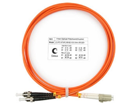[Cabeus Патч-корды волоконно-оптические, пигтейлы] Cabeus FOP-62-LC-ST-2m Шнур оптический duplex LC-ST 62,5/125 mm 2м LSZH