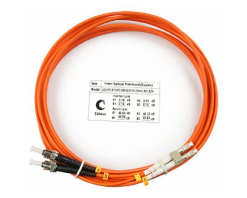 [Cabeus Патч-корды волоконно-оптические, пигтейлы] Cabeus FOP-62-LC-ST-3m Шнур оптический duplex LC-ST 62,5/125 mm 3м LSZH