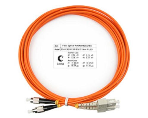 [Cabeus Патч-корды волоконно-оптические, пигтейлы] Cabeus FOP-62-SC-FC-3m Шнур оптический duplex SC-FC 62,5/125 mm 3м LSZH
