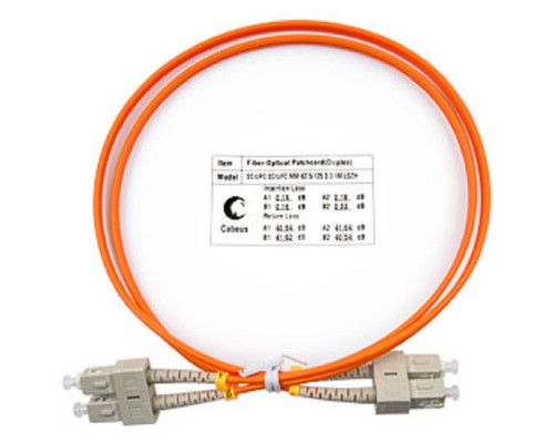 [Cabeus Патч-корды волоконно-оптические, пигтейлы] Cabeus FOP-62-SC-SC-1m Шнур оптический duplex SC-SC 62,5/125 mm 1м LSZH