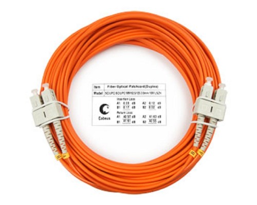 [Cabeus Патч-корды волоконно-оптические, пигтейлы] Cabeus FOP-62-SC-SC-10m Шнур оптический duplex SC-SC 62,5/125 mm 10м LSZH