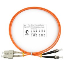 Cabeus FOP-62-SC-ST-1m Шнур оптический duplex SC-ST 62,5/125 mm 1м LSZH