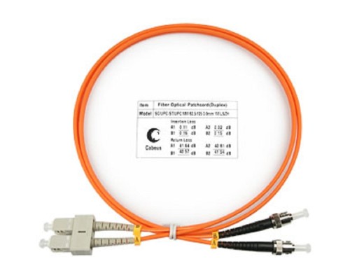 [Cabeus Патч-корды волоконно-оптические, пигтейлы] Cabeus FOP-62-SC-ST-1m Шнур оптический duplex SC-ST 62,5/125 mm 1м LSZH
