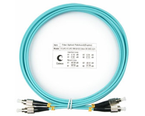 [Cabeus Патч-корды волоконно-оптические, пигтейлы] Cabeus FOP-50-FC-FC-3m Шнур оптический duplex FC-FC 50/125 mm OM3 3м LSZH