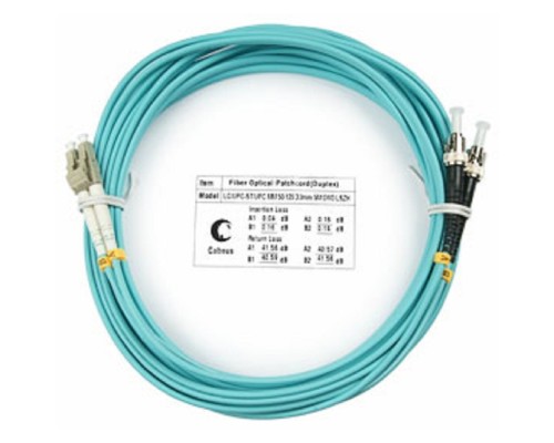[Cabeus Патч-корды волоконно-оптические, пигтейлы] Cabeus FOP-50-LC-ST-7m Шнур оптический duplex LC-ST 50/125 mm OM3 7м LSZH