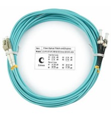Cabeus FOP-50-LC-ST-15m Шнур оптический duplex LC-ST 50/125 mm OM3 15м LSZH