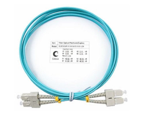 [Cabeus Патч-корды волоконно-оптические, пигтейлы] Cabeus FOP-50-SC-SC-1,5m Шнур оптический duplex SC-SC 50/125 mm OM3 1,5м LSZH