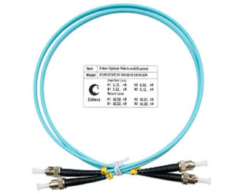 [Cabeus Патч-корды волоконно-оптические, пигтейлы] Cabeus FOP-50-ST-ST-1m Шнур оптический duplex ST-ST 50/125 mm OM3 1м LSZH