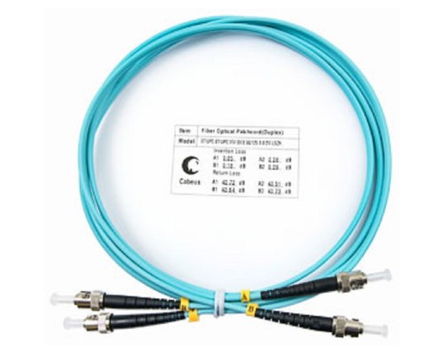 [Cabeus Патч-корды волоконно-оптические, пигтейлы] Cabeus FOP-50-ST-ST-1,5m Шнур оптический duplex ST-ST 50/125 mm OM3 1,5м LSZH