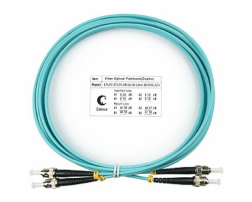 [Cabeus Патч-корды волоконно-оптические, пигтейлы] Cabeus FOP-50-ST-ST-3m Шнур оптический duplex ST-ST 50/125 mm OM3 3м LSZH