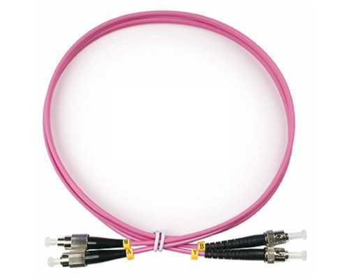 [Cabeus Патч-корды волоконно-оптические, пигтейлы] Cabeus FOP-50-OM4-FC-ST-1m Шнур оптический duplex FC-ST 50/125 mm OM4 1м LSZH