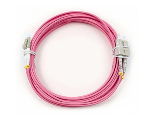 [Cabeus Патч-корды волоконно-оптические, пигтейлы] Cabeus FOP-50-OM4-LC-SC-5m Шнур оптический duplex LC-SC 50/125 mm OM4 5м LSZH