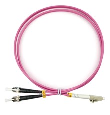 Cabeus FOP-50-OM4-LC-ST-1m Шнур оптический duplex LC-ST 50/125 mm OM4 1м LSZH