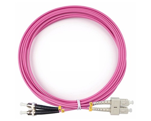 [Cabeus Патч-корды волоконно-оптические, пигтейлы] Cabeus FOP-50-OM4-SC-ST-3m Шнур оптический duplex SC-ST 50/125 mm OM4 3м LSZH