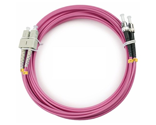 [Cabeus Патч-корды волоконно-оптические, пигтейлы] Cabeus FOP-50-OM4-SC-ST-5m Шнур оптический duplex SC-ST 50/125 mm OM4 5м LSZH