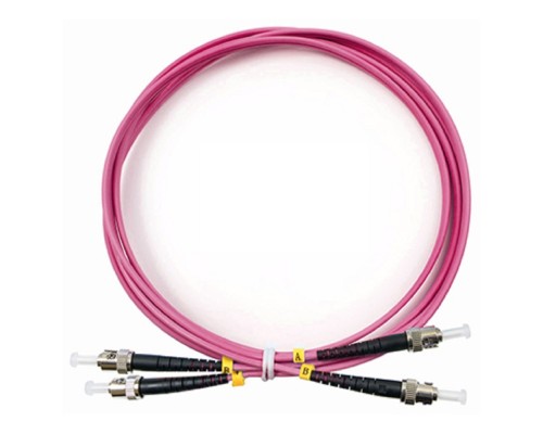 [Cabeus Патч-корды волоконно-оптические, пигтейлы] Cabeus FOP-50-OM4-ST-ST-1m Шнур оптический duplex ST-ST 50/125 mm OM4 1м LSZH