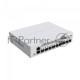 Коммутатор MikroTik Cloud Router Switch CRS310-1G-5S-4S+IN with 800 MHz CPU, 256 MB RAM, 4xSFP+, 5xSFP cages, 1xGBit LAN port, RouterOS L5, desktop case, rackmount ears, PSU