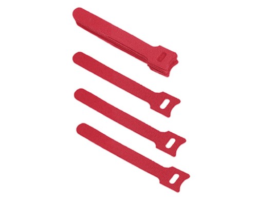 [Cabeus Стяжки, крепежные материалы, маркеры] Cabeus CLAMP-125-RD Хомут для кабеля, липучка с мягкой застежкой, 125x14 мм, красный (10 шт.)