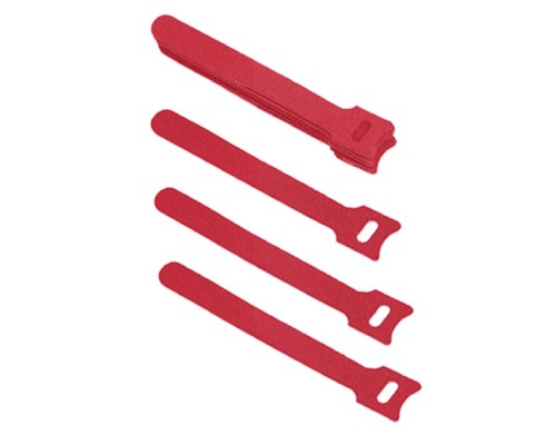 [Cabeus Стяжки, крепежные материалы, маркеры] Cabeus CLAMP-135-RD Хомут для кабеля, липучка с мягкой застежкой, 135x14 мм, красный (10 шт.)