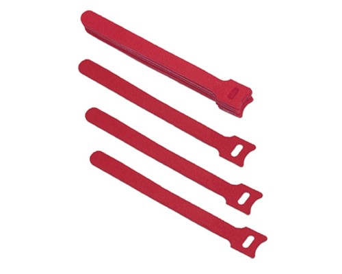 [Cabeus Стяжки, крепежные материалы, маркеры] Cabeus CLAMP-150-RD Хомут для кабеля, липучка с мягкой застежкой, 150x14 мм, красный (10 шт.)