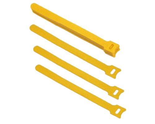 [Cabeus Стяжки, крепежные материалы, маркеры] Cabeus CLAMP-180-YL Хомут для кабеля, липучка с мягкой застежкой, 180x14 мм, желтый (10 шт.)