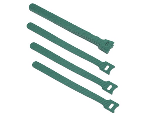 [Cabeus Стяжки, крепежные материалы, маркеры] Cabeus CLAMP-180-GN Хомут для кабеля, липучка с мягкой застежкой, 180x14 мм, зеленый (10 шт.)