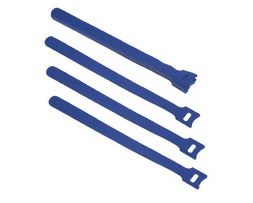 [Cabeus Стяжки, крепежные материалы, маркеры] Cabeus CLAMP-210-BL Хомут для кабеля, липучка с мягкой застежкой, 210x14 мм, синий (10 шт.)