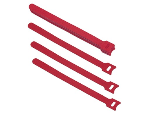 [Cabeus Стяжки, крепежные материалы, маркеры] Cabeus CLAMP-210-RD Хомут для кабеля, липучка с мягкой застежкой, 210x14 мм, красный (10 шт.)