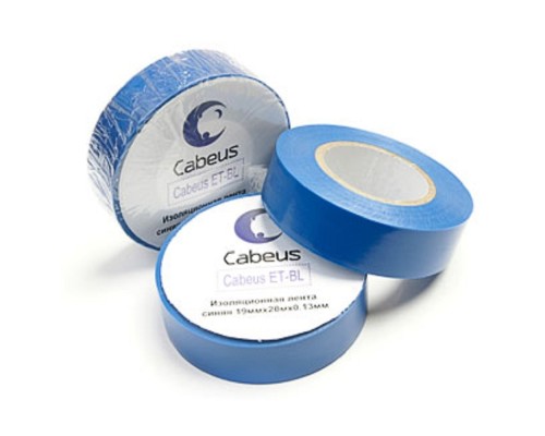 [Cabeus Стяжки, крепежные материалы, маркеры] Cabeus ET-BL Изоляционная лента синяя 19ммх20мх0.13мм