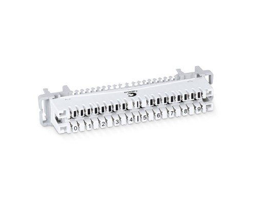 [Cabeus Стяжки, крепежные материалы, маркеры] Cabeus CM-10P-P Плинт соединительный на 10 пар, крепление на хомут и штангу, маркировка 0-9