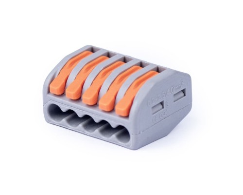 [Cabeus Наконечники и клеммы] Cabeus PCT-215 Клемма соединительная универсальная 5-ти проводная с рычагом 0,08-2,5/4,0 (10шт) (WAGO 222-415)