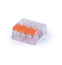 Cabeus MX-413 Клемма соединительная универсальная 3-х проводная с рычагом 0,14-2,5/4,0 (10шт) (WAGO 221-413)