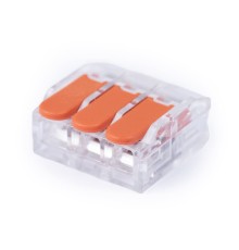 Cabeus MX-613 Клемма соединительная универсальная 3-х проводная с рычагом 0,5-6,0 (10шт) (WAGO 221-613)