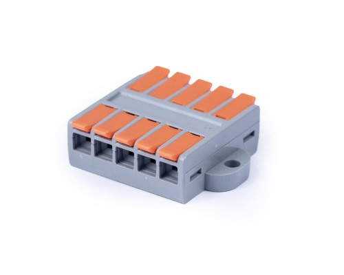 [Cabeus Наконечники и клеммы] Cabeus MX662-5R Клемма соединительная универсальная проходная 5 полюсов с рычагом 0,5-6,0 (1шт)