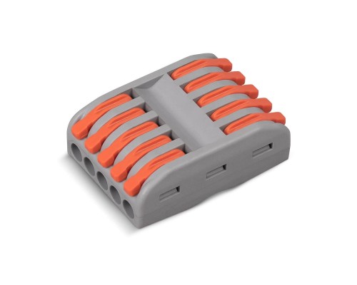 [Cabeus Наконечники и клеммы] Cabeus PCT-225 Клемма соединительная универсальная проходная 5 полюсов с рычагом 0,08-2,5/4,0 (1шт)