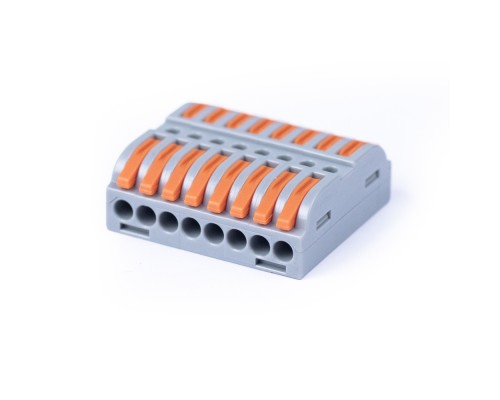 [Cabeus Наконечники и клеммы] Cabeus MX223-8 Клемма соединительная универсальная проходная 8 полюсов с рычагом 0,08-2,5/4,0 (1шт)