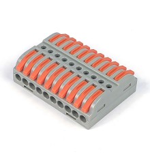 Cabeus MX223-10 Клемма соединительная универсальная проходная 10 полюсов с рычагом 0,08-2,5/4,0 (1шт)