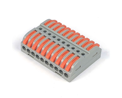 [Cabeus Наконечники и клеммы] Cabeus MX223-10 Клемма соединительная универсальная проходная 10 полюсов с рычагом 0,08-2,5/4,0 (1шт)