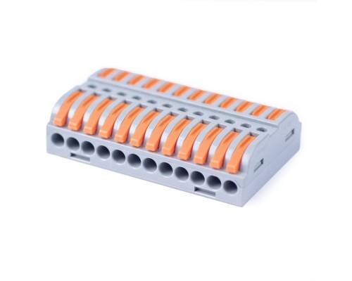 [Cabeus Наконечники и клеммы] Cabeus MX223-12 Клемма соединительная универсальная проходная 12 полюсов с рычагом 0,08-2,5/4,0 (1шт)