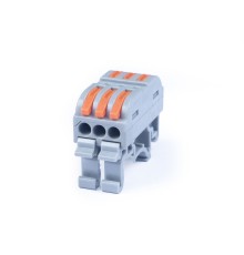 Cabeus MX223-3D Клемма соединительная универсальная проходная 3 полюса с рычагом на DIN-рейку 0,08-2,5/4,0 (1шт)