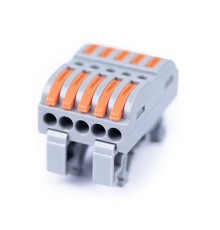 Cabeus MX223-5D Клемма соединительная универсальная проходная 5 полюсов с рычагом на DIN-рейку 0,08-2,5/4,0 (1шт)