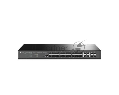Коммутатор TP-Link JetStream 24-портовый управляемый SFP уровня 2+, 20 гигабитных SFP-портов и 4 гигабитных комбинированных порта SFP/RJ45