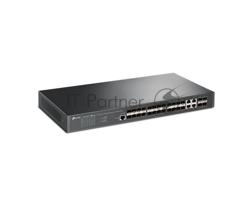 Коммутатор TP-Link JetStream 24-портовый управляемый SFP уровня 2+, 20 гигабитных SFP-портов и 4 гигабитных комбинированных порта SFP/RJ45