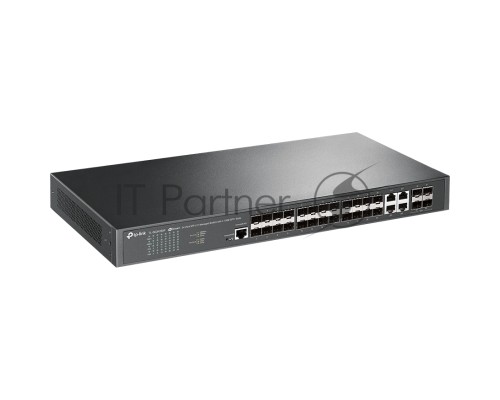 Коммутатор TP-Link JetStream 24-портовый управляемый SFP уровня 2+, 20 гигабитных SFP-портов и 4 гигабитных комбинированных порта SFP/RJ45
