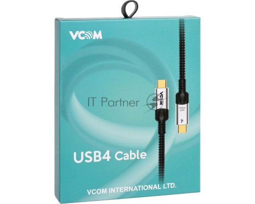 Кабель USB4 TCM--TCM, 5K@60Hz, 40GBps, PD 240W, 5A, VCOM, 1.2м