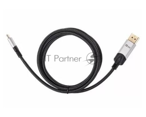 Кабель-адаптер USB 3.1 Type-Cm --> DP(m) 8K@60Hz, 1.8m , Alumi Shell,VCOM