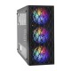 Компьютерный корпус Miditower ExeGate EVO-8243 (ATX, без БП, 2*USB+1*USB3.0, черный, 3 вент. с RGB подсветкой, боковая панель - закаленное стекло)