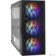 Компьютерный корпус Miditower ExeGate EVO-8243 (ATX, без БП, 2*USB+1*USB3.0, черный, 3 вент. с RGB подсветкой, боковая панель - закаленное стекло)